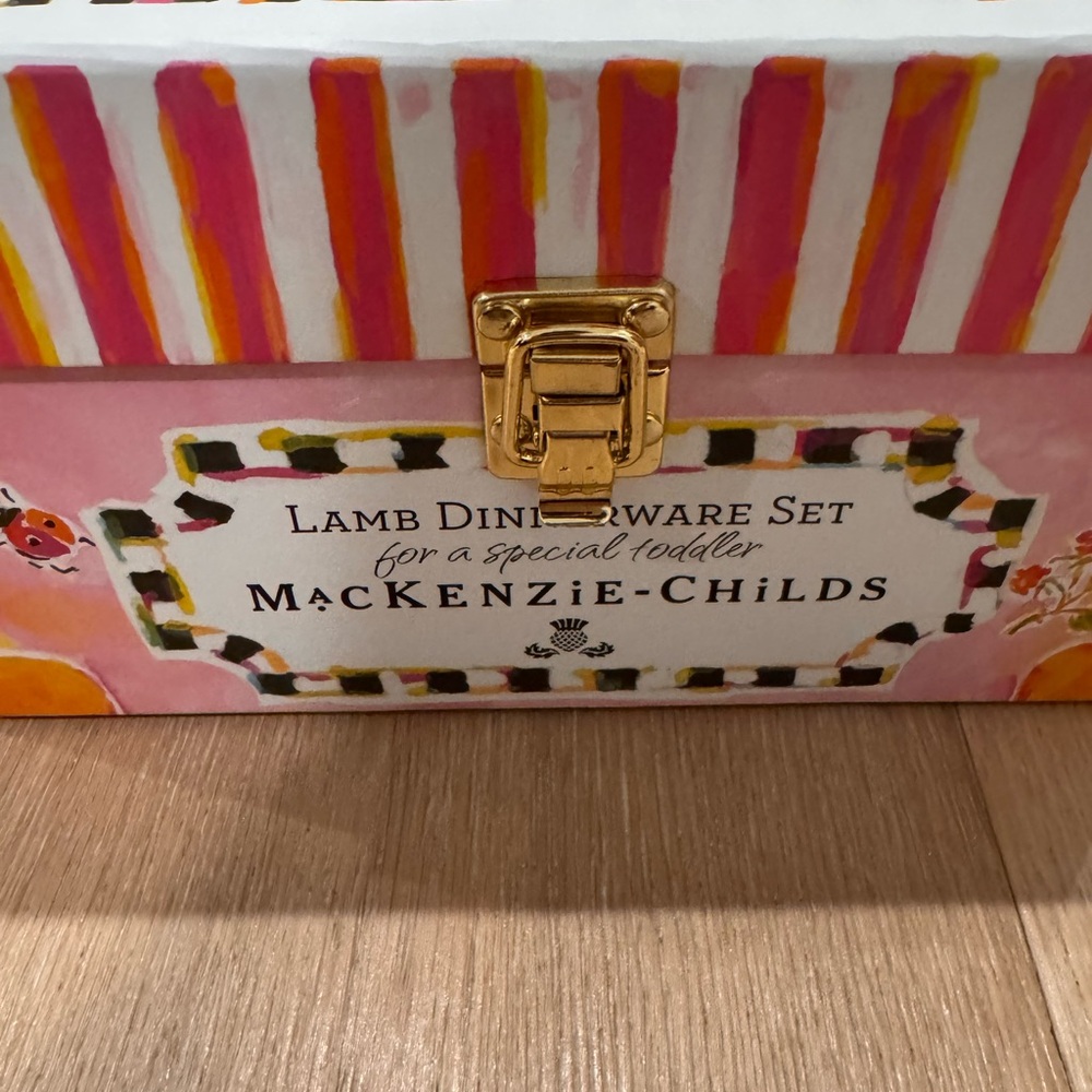 MacKenzie-Childs Lamb Dinnerware Set - Pink and Gold